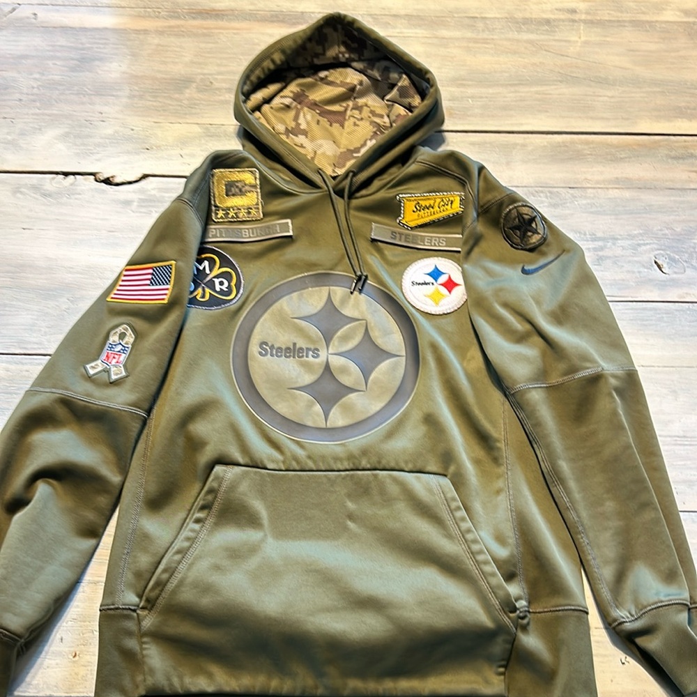 Nike NFL Steelers Military On-Field RARE hoodie size M